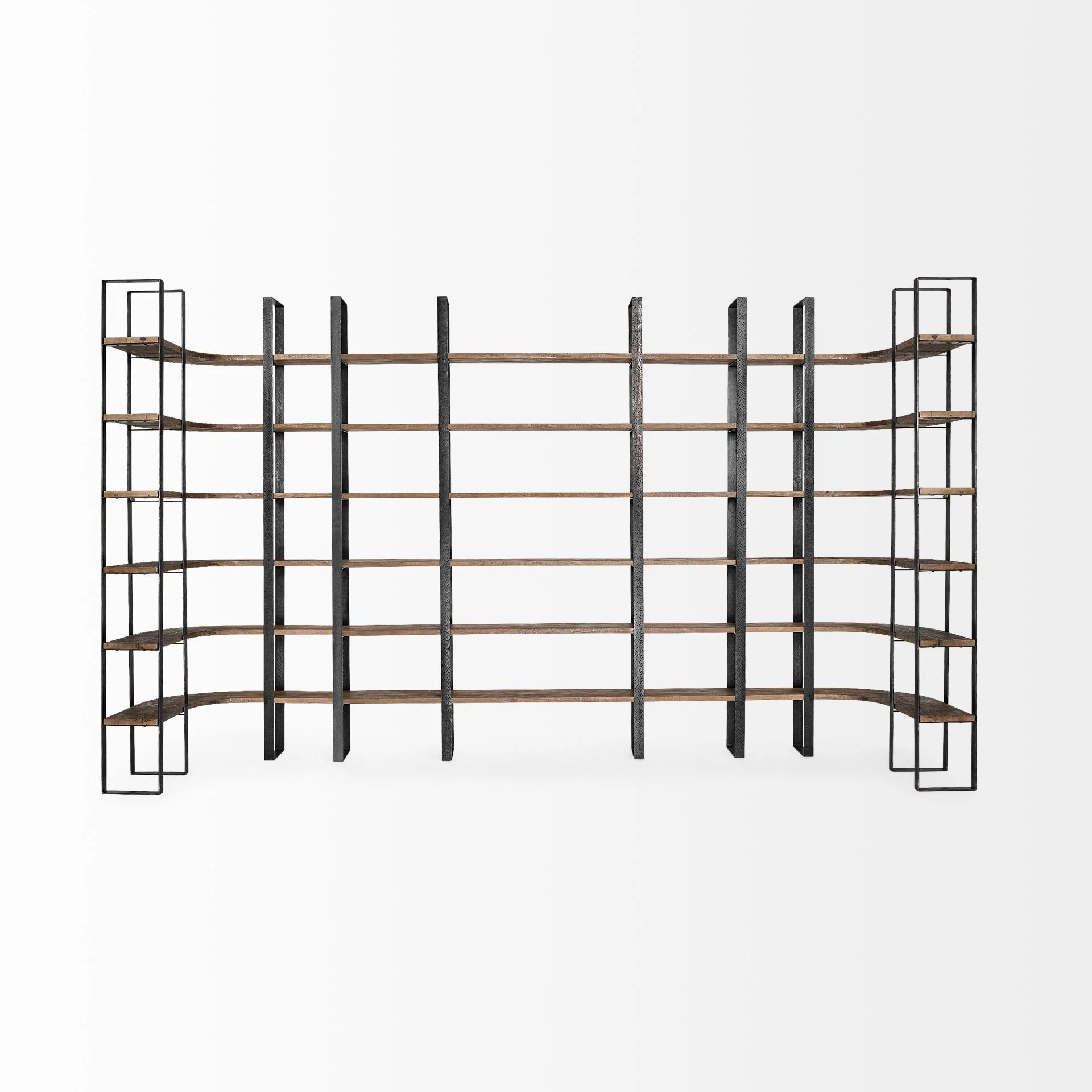 Black Iron Framed Wooden Shelving Unit By Homeroots - Image 8