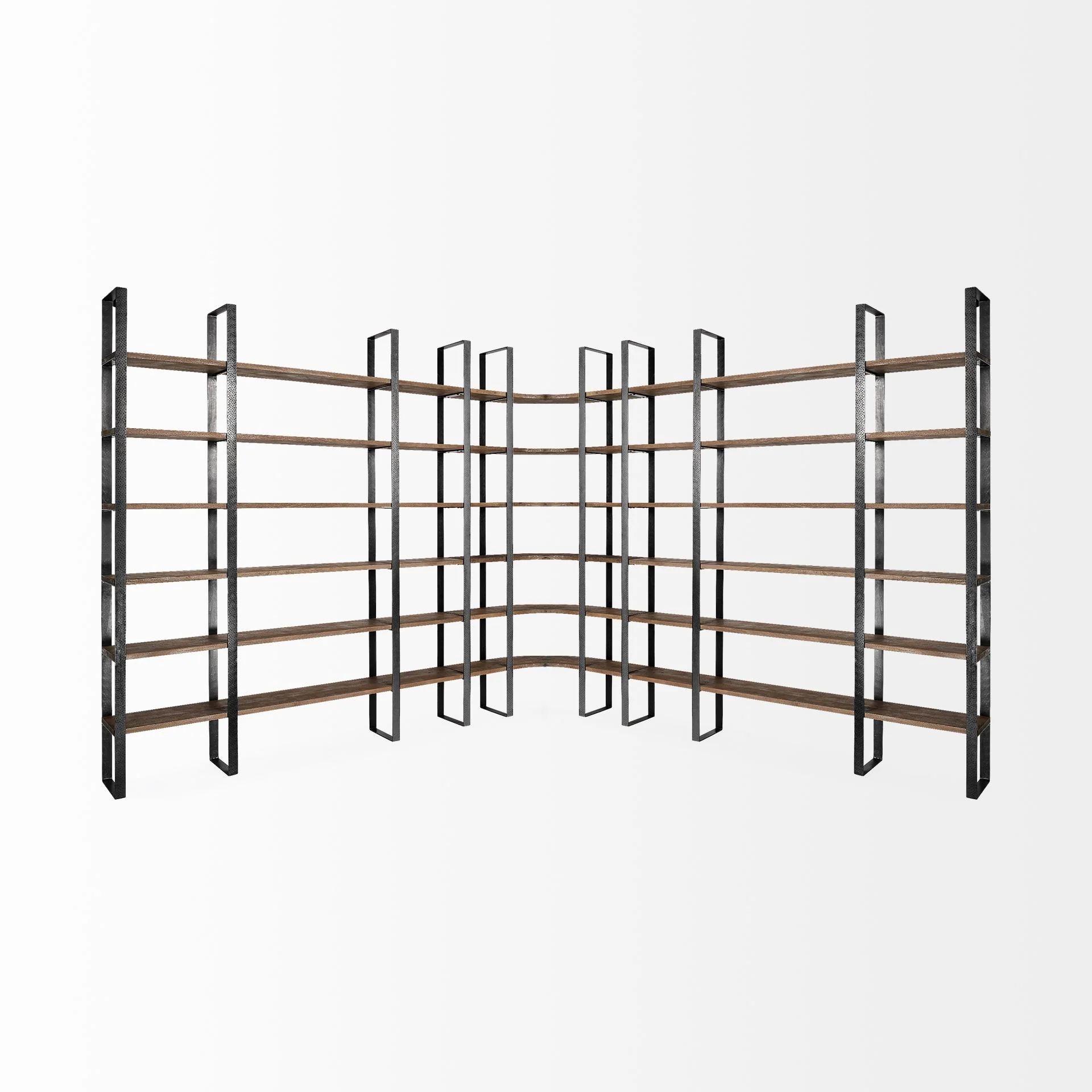 Black Iron Framed Wooden Shelving Unit By Homeroots - Image 9