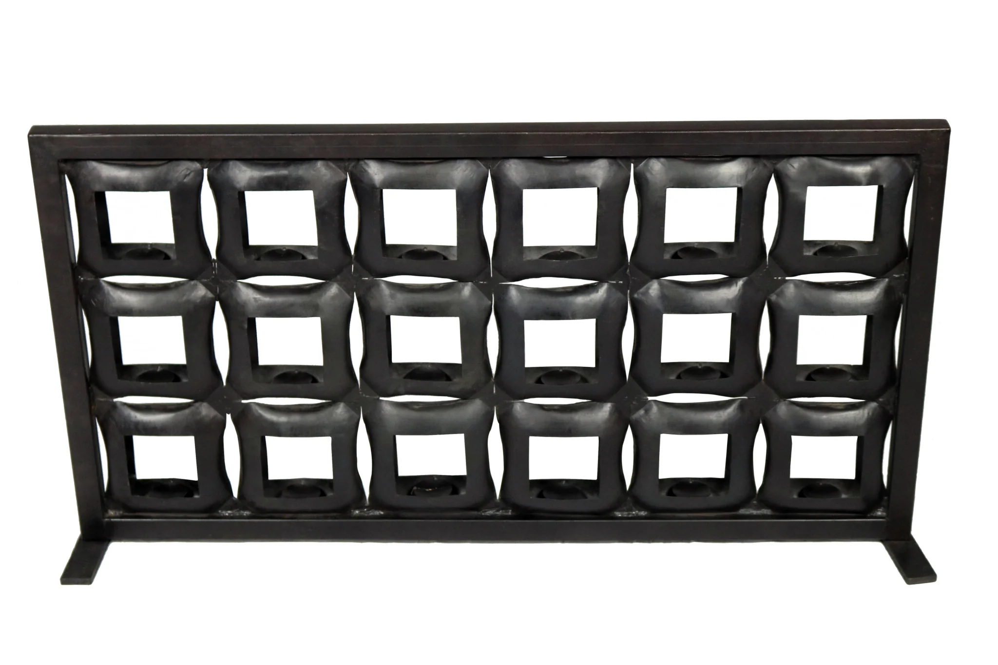 Black Iron Geometric Floor Tealight Candle Holder By Homeroots - Image 3