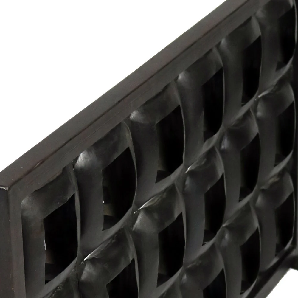 Black Iron Geometric Floor Tealight Candle Holder By Homeroots - Image 5