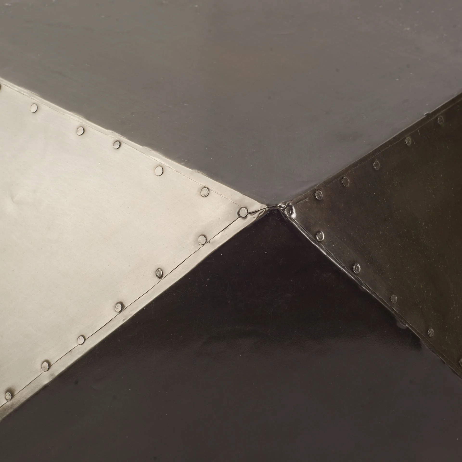 Black Iron Plated End Table with Nail Head Detail Hexagonal By Homeroots - Image 2