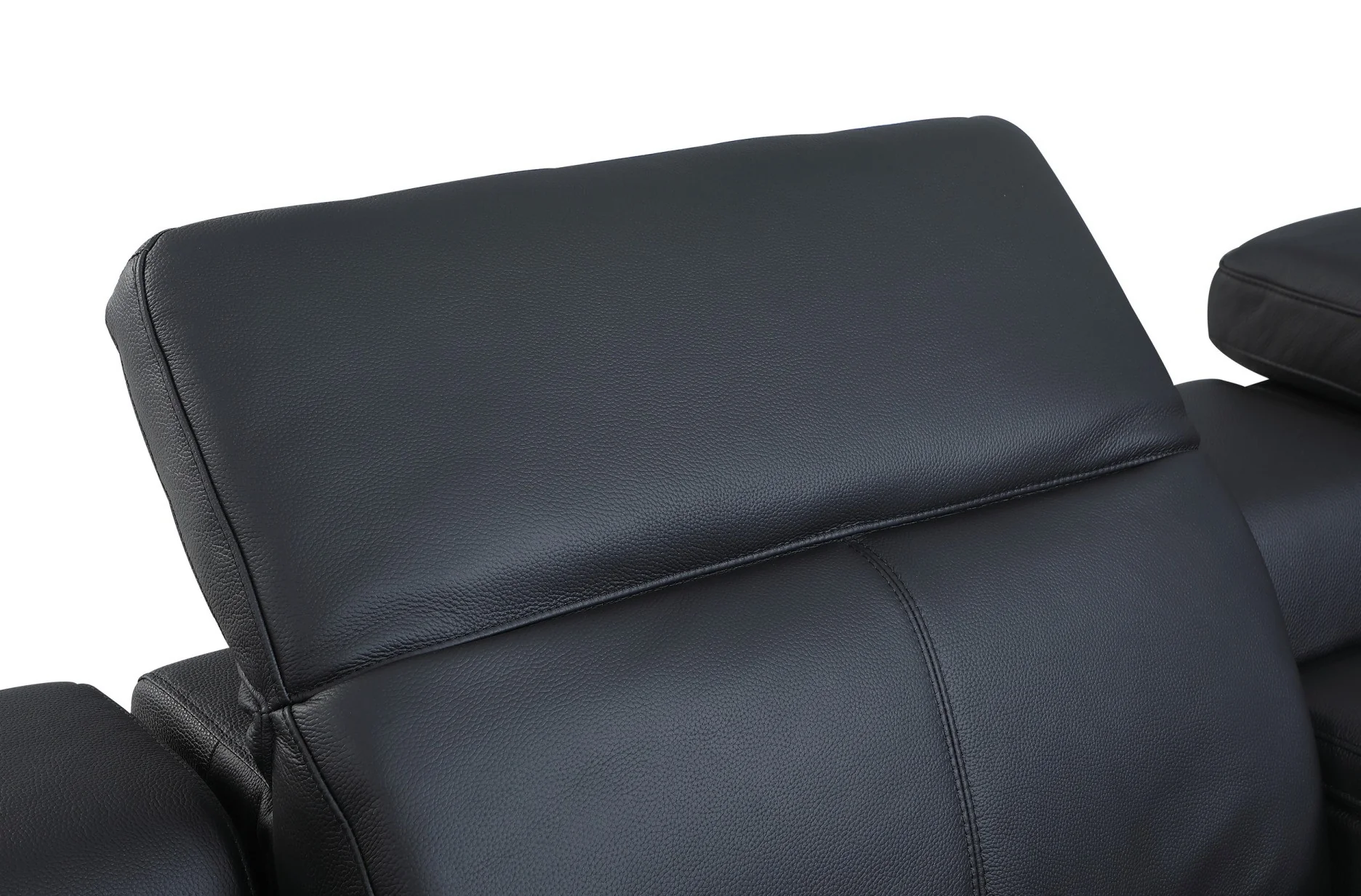 Black Italian Leather Power Reclining L Shaped Six Piece Corner Sectional With Console By Homeroots - Image 5