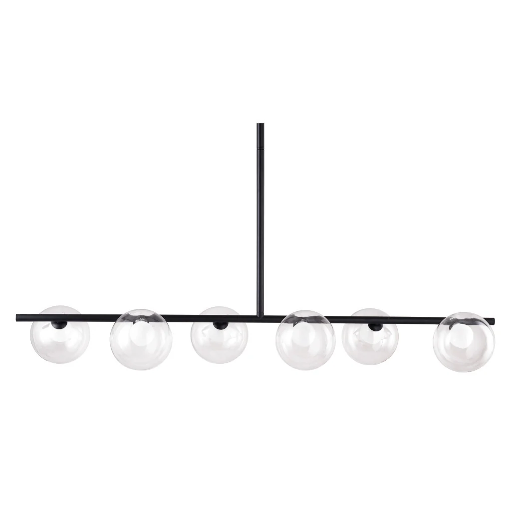 Black Kitchen Island Six Light Metal Ceiling Light By Homeroots - Image 2