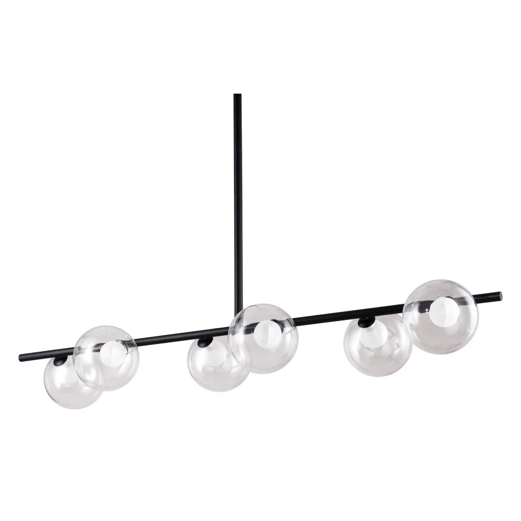 Black Kitchen Island Six Light Metal Ceiling Light By Homeroots - Image 8