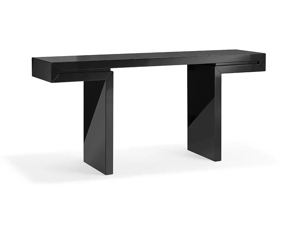 Black Lacquer Console By Homeroots - Image 2