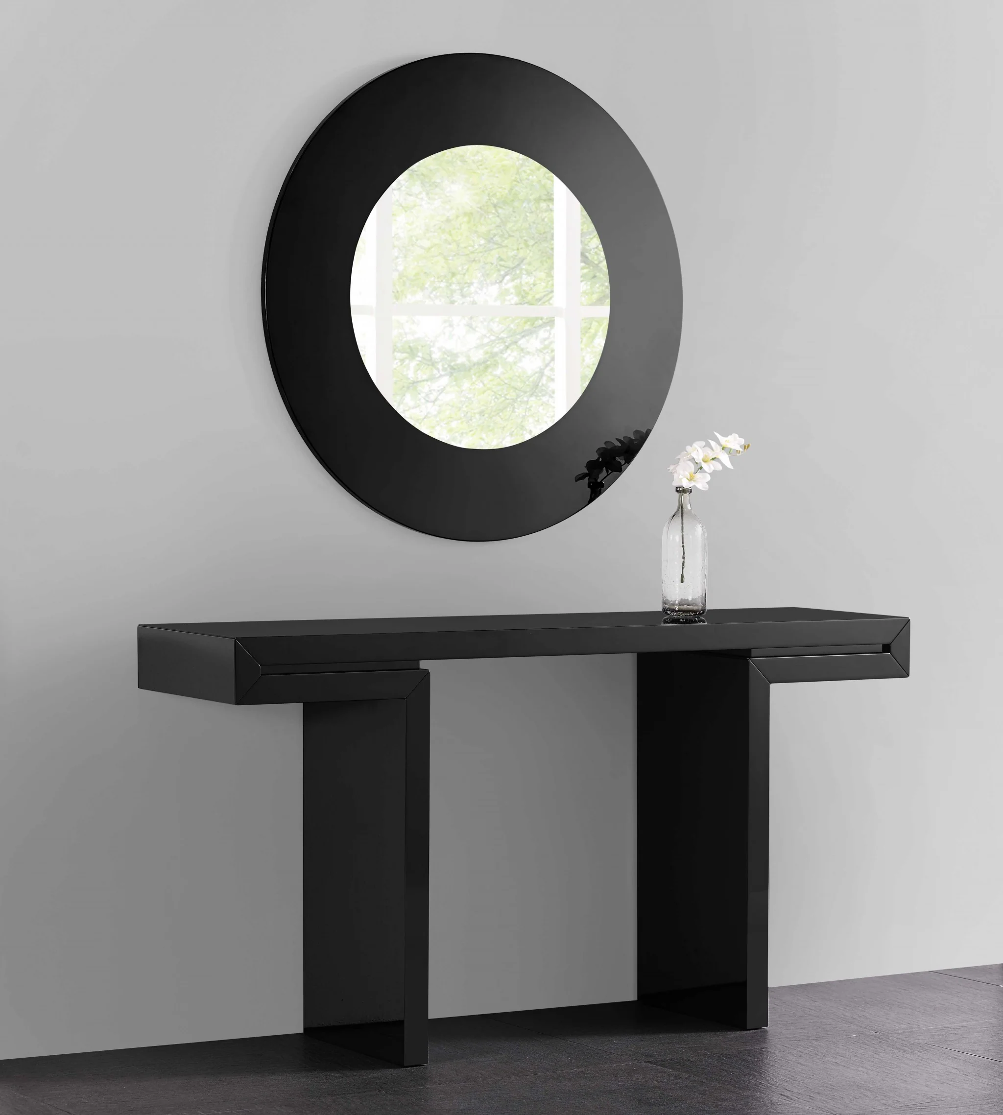 Black Lacquer Console By Homeroots - Image 3