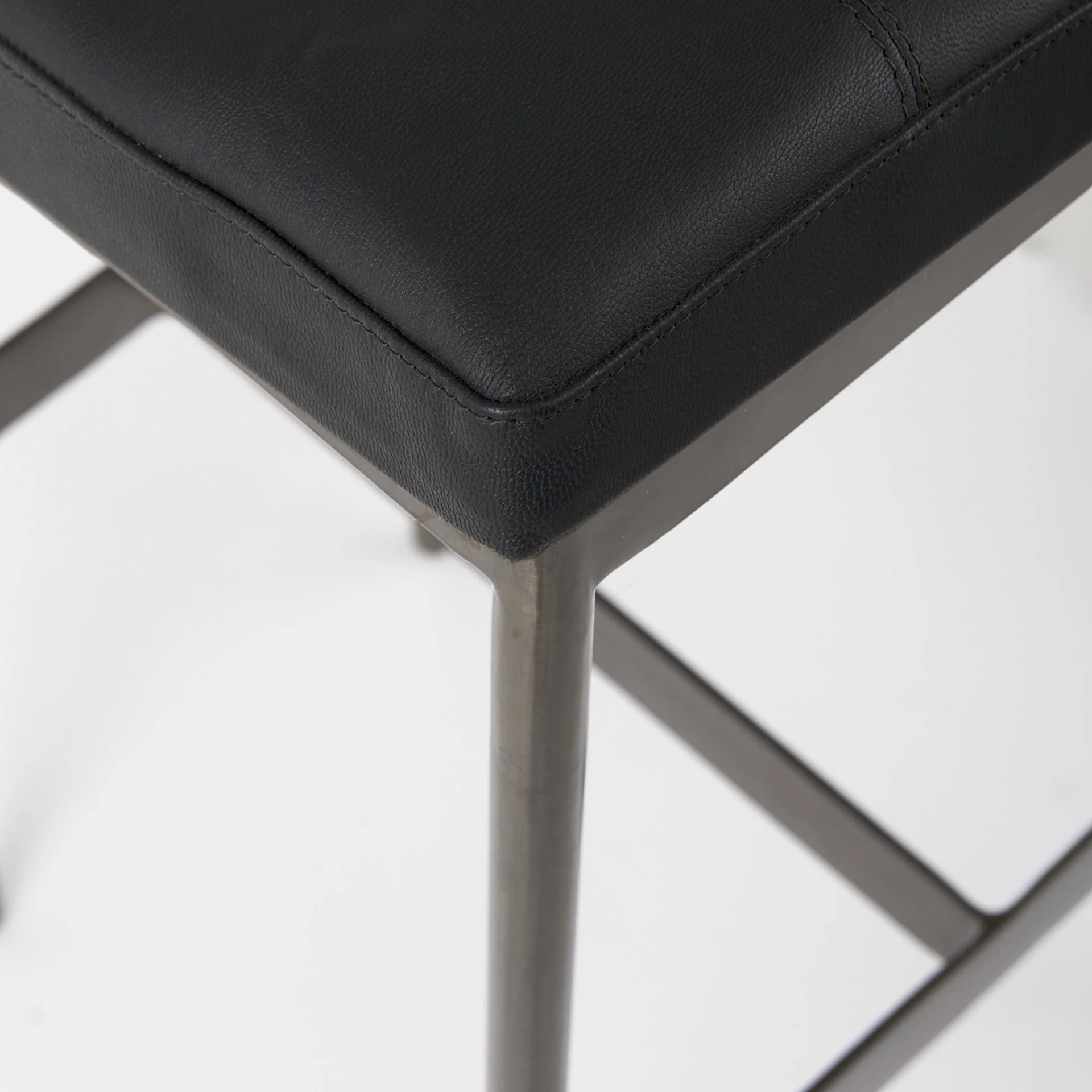 Black Leather Bar Stool With Gold Metal Frame By Homeroots - Image 6