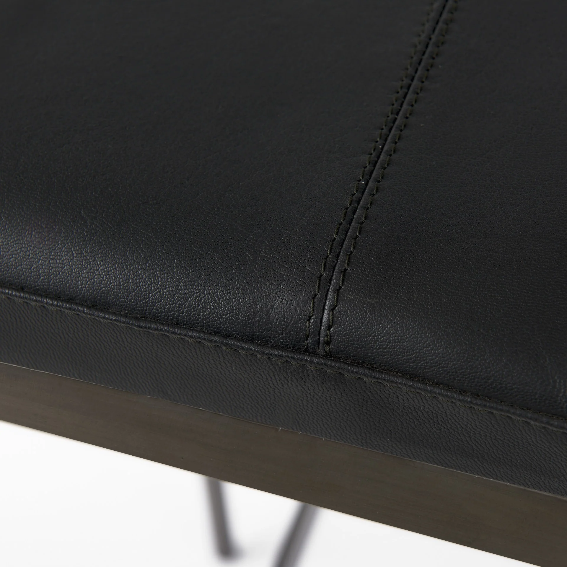 Black Leather Bar Stool With Gold Metal Frame By Homeroots - Image 8