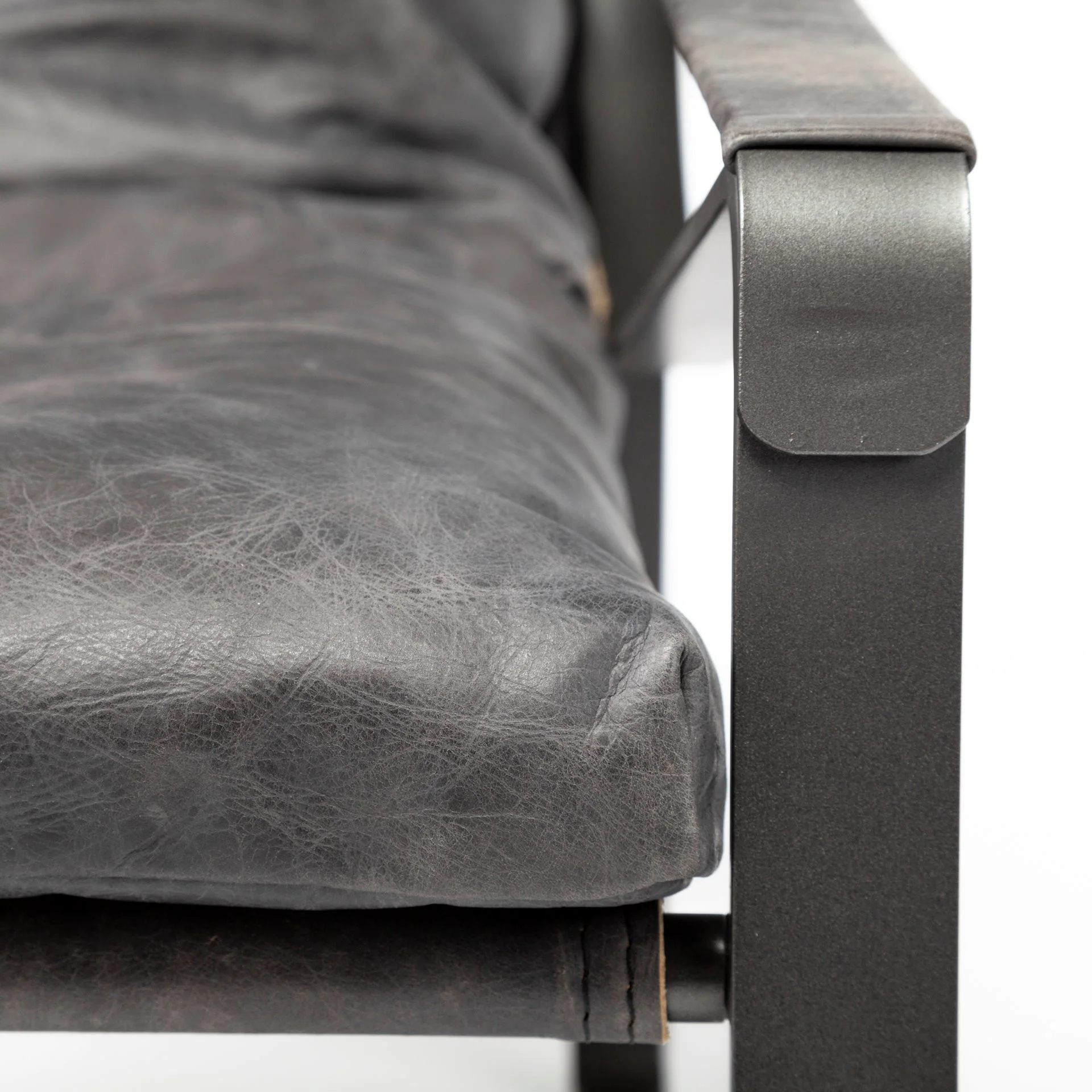 Black Leather Body Accent Chair with Metal Frame By Homeroots - Image 7