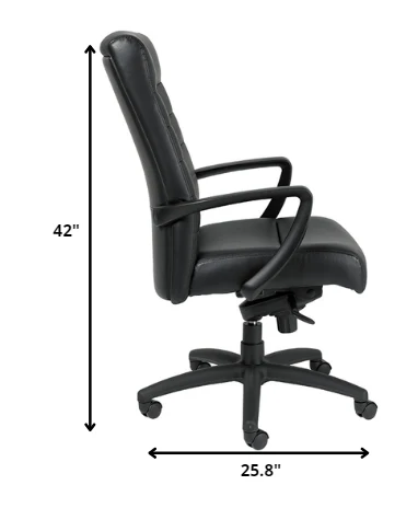 Black Leather Chair By Homeroots - 372375 - Image 2