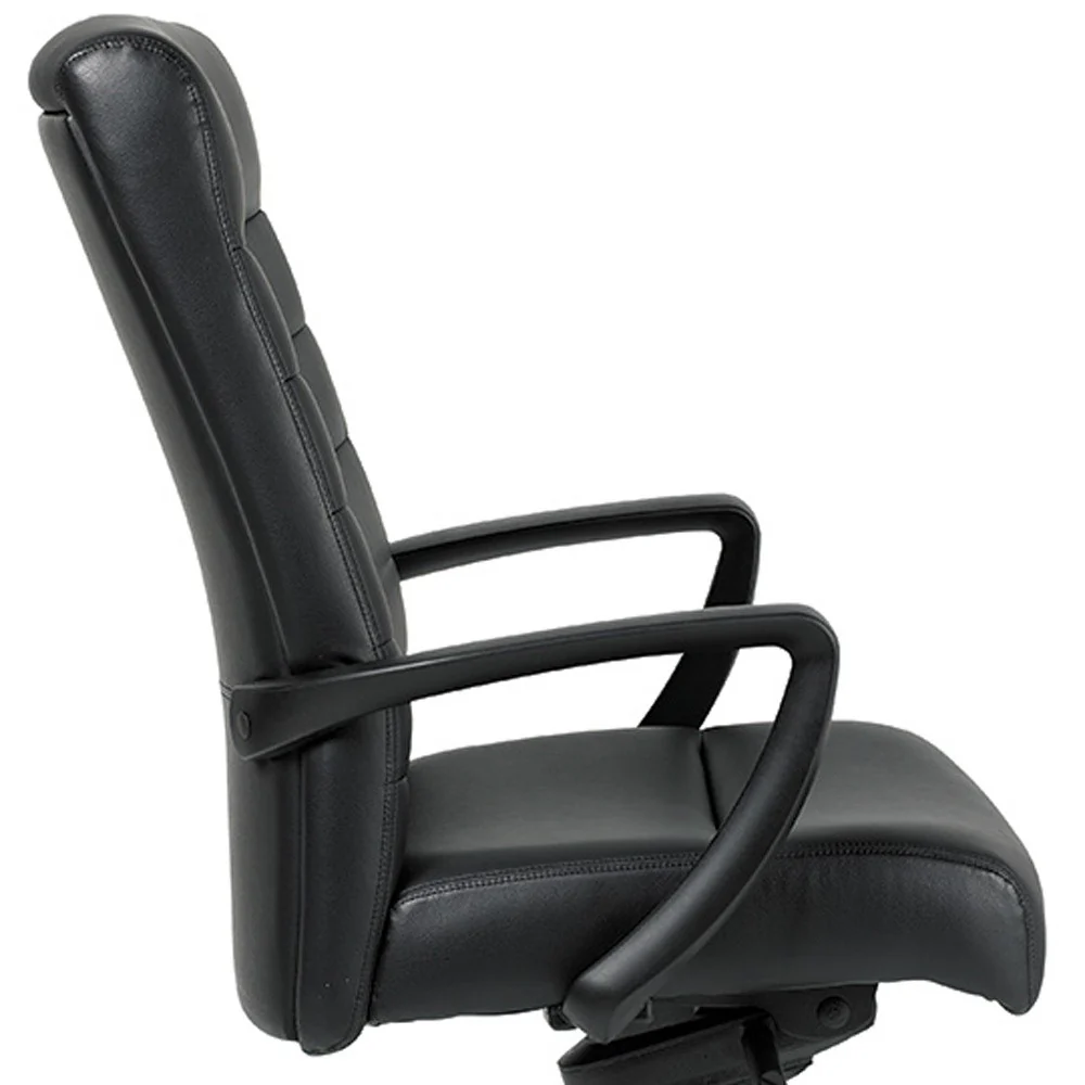 Black Leather Chair By Homeroots - 372375 - Image 4