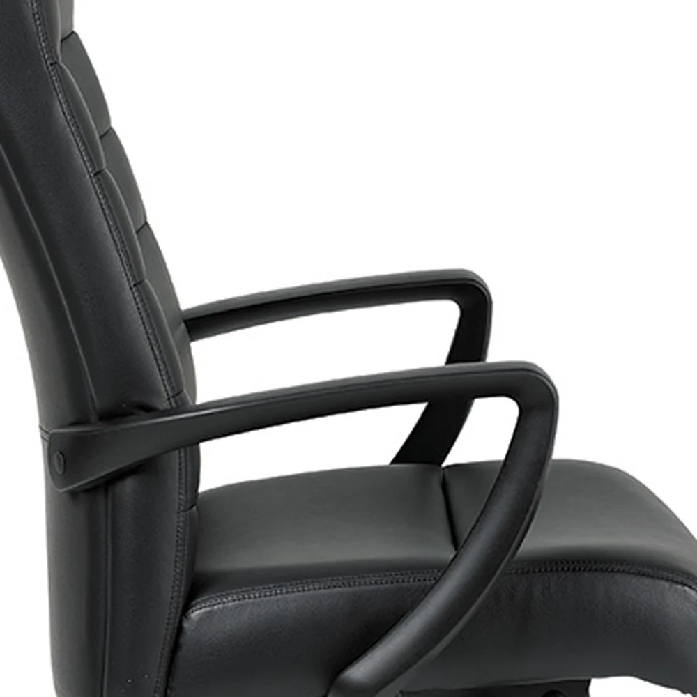 Black Leather Chair By Homeroots - 372375 - Image 5