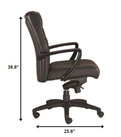 Black Leather Chair By Homeroots - 372378 - Image 2