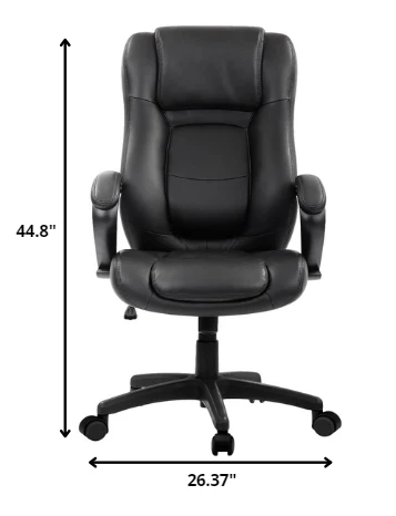 Black Leather Chair By Homeroots - 372381 - Image 2