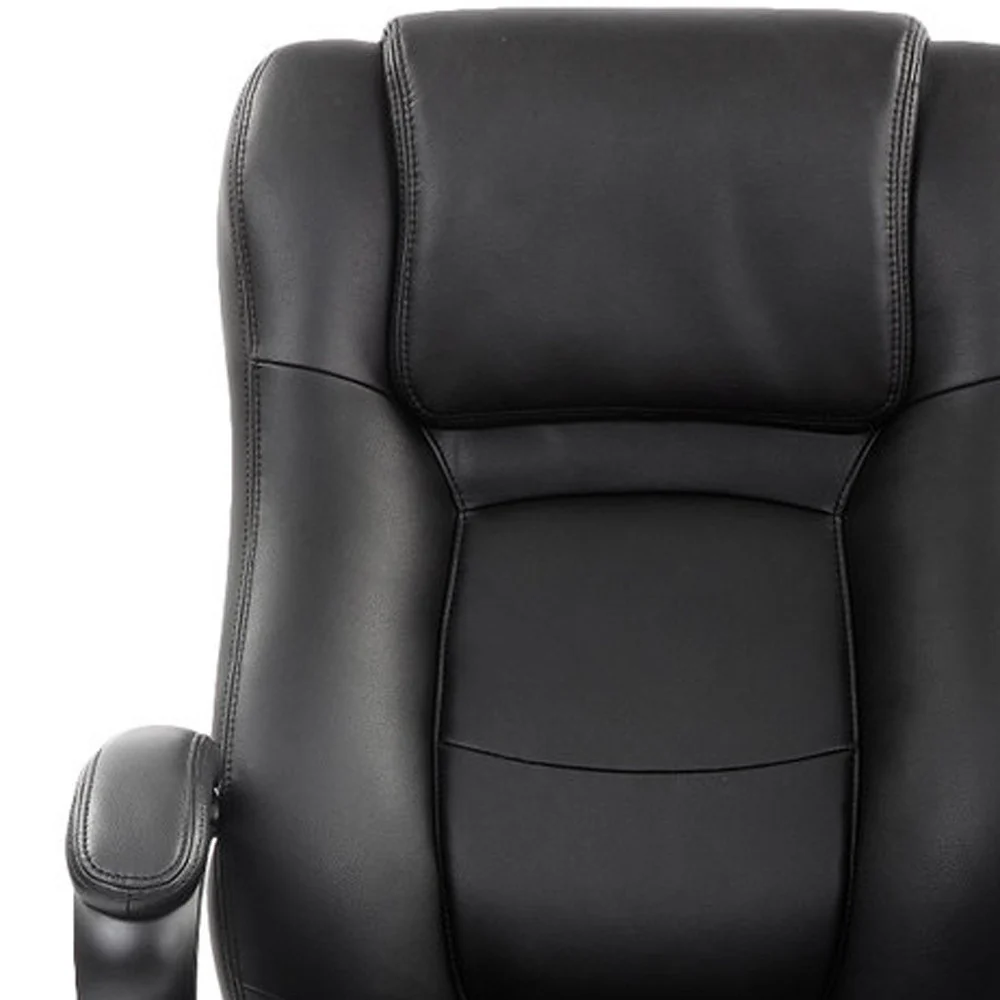 Black Leather Chair By Homeroots - 372381 - Image 3