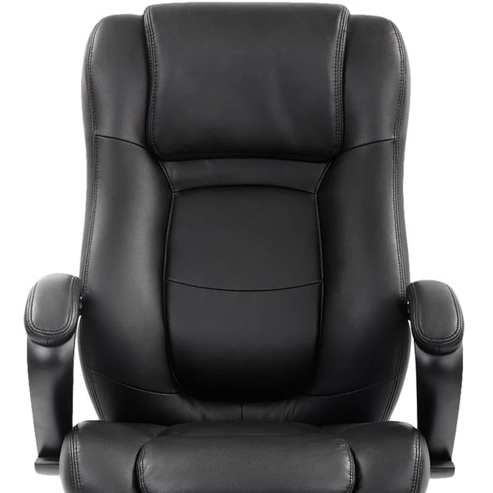 Black Leather Chair By Homeroots - 372381 - Image 4