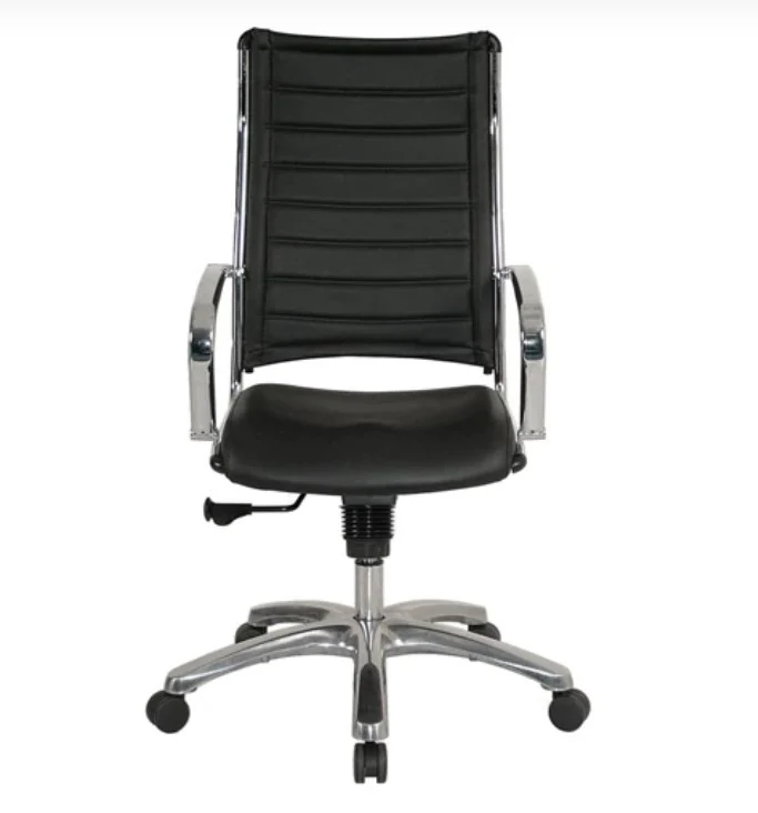 Black Leather Chair By Homeroots - 372383 - Image 2