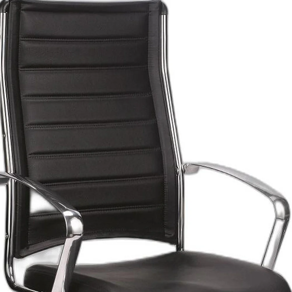 Black Leather Chair By Homeroots - 372384 - Image 5