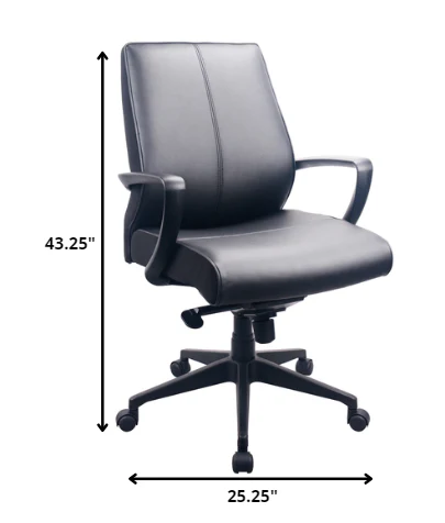 Black Leather Chair By Homeroots - 372455 - Image 2