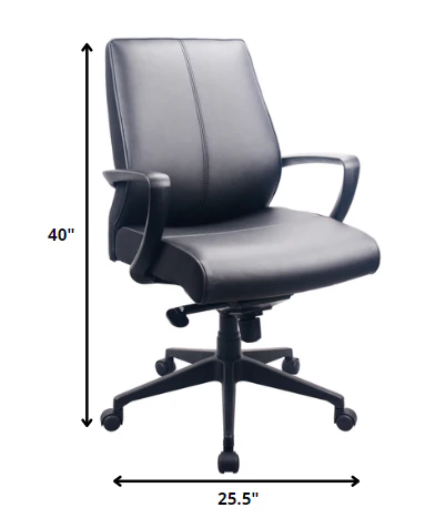 Black Leather Chair By Homeroots - 372456 - Image 2