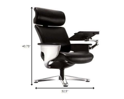 Black Leather Chair By Homeroots - 372428 - Image 6