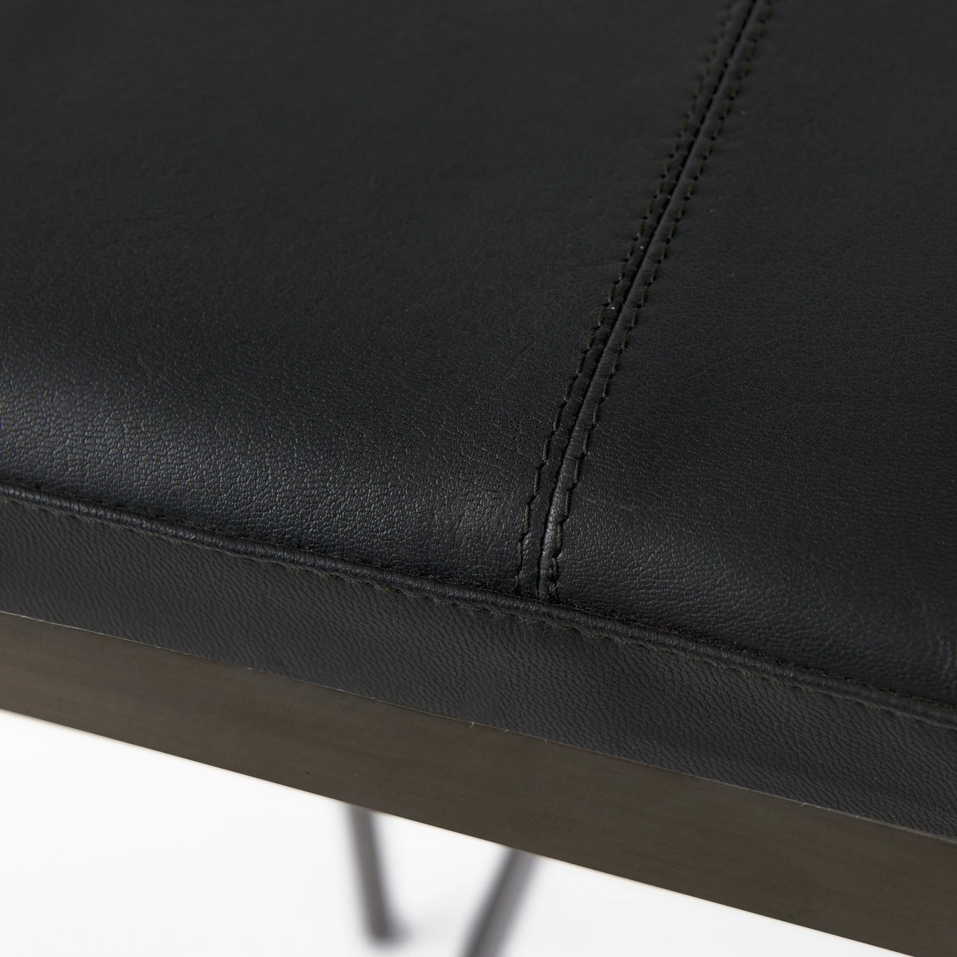 Black Leather Counter Stool With Gold Metal Frame By Homeroots - Image 8