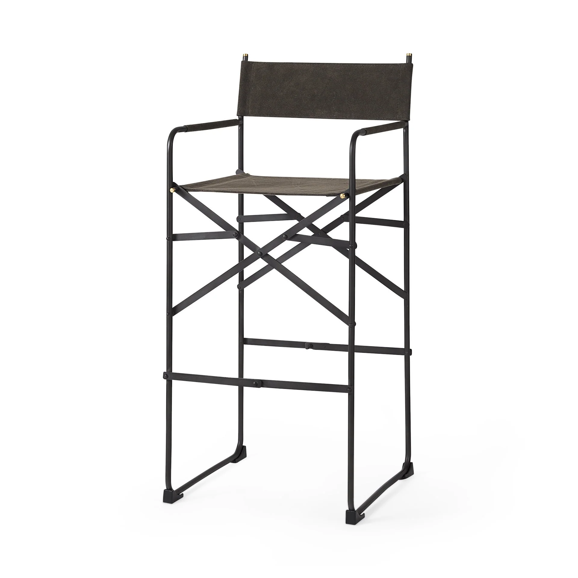 Black Leather Director'S Chair Bar Stool By Homeroots - Image 10