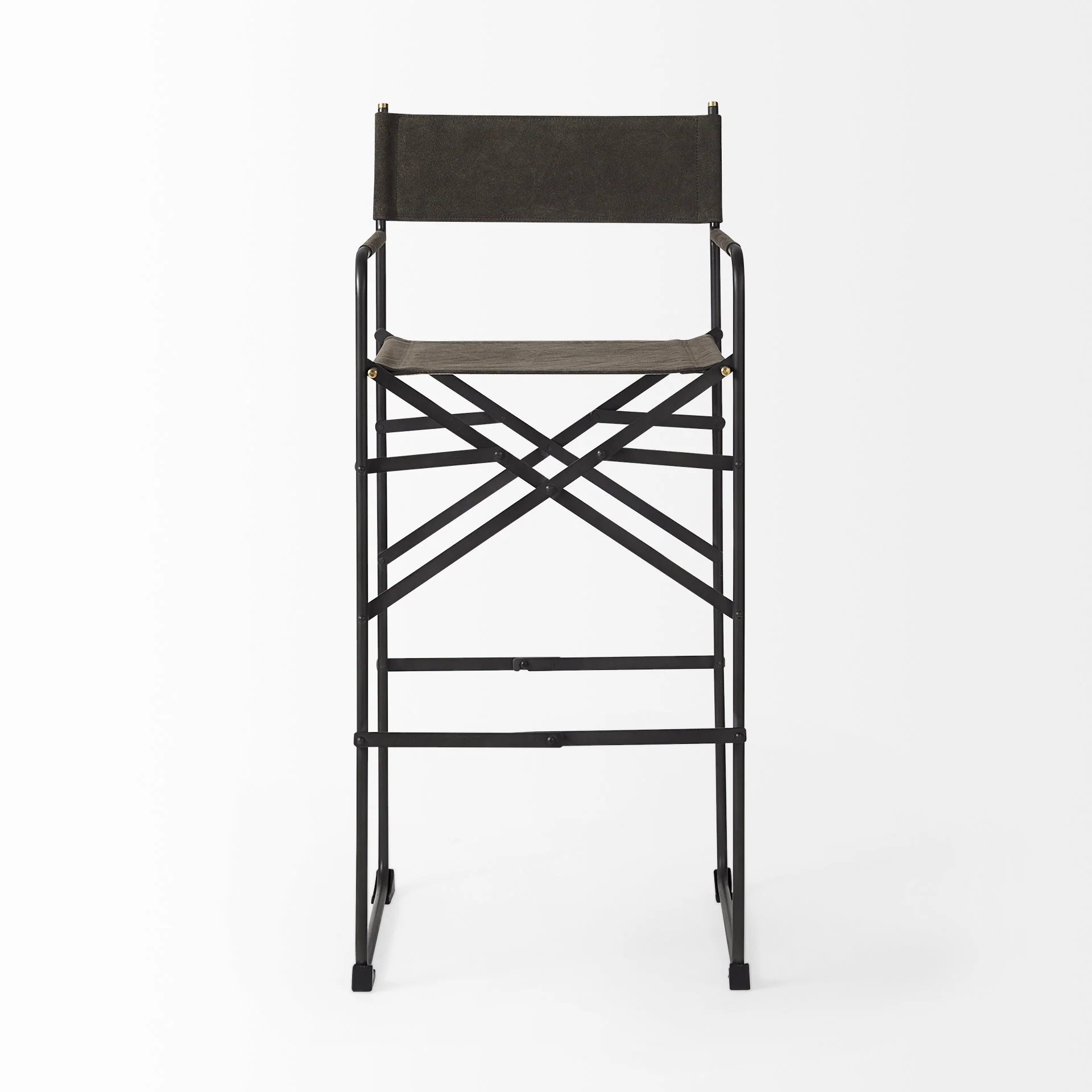 Black Leather Director'S Chair Bar Stool By Homeroots - Image 11