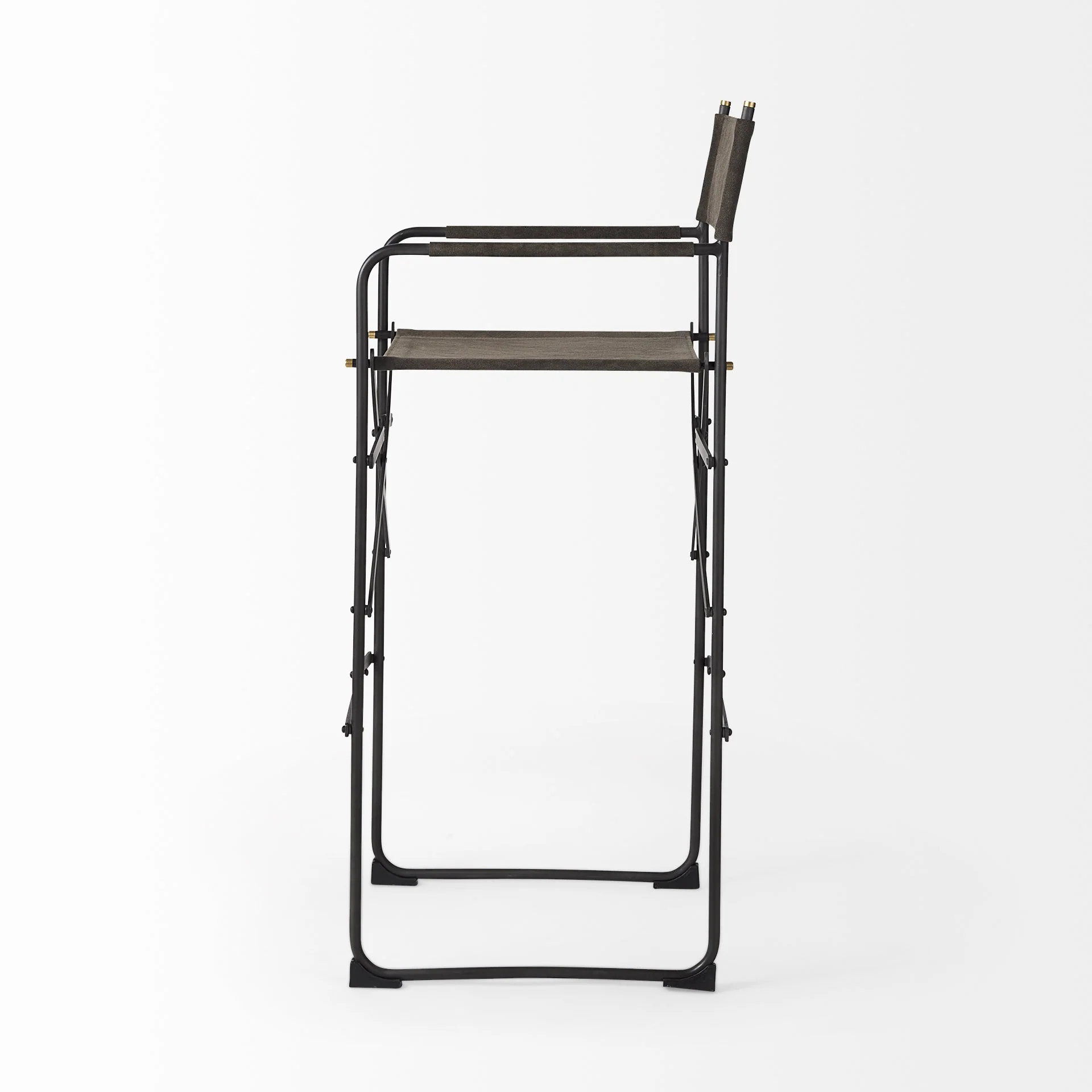 Black Leather Director'S Chair Bar Stool By Homeroots - Image 12