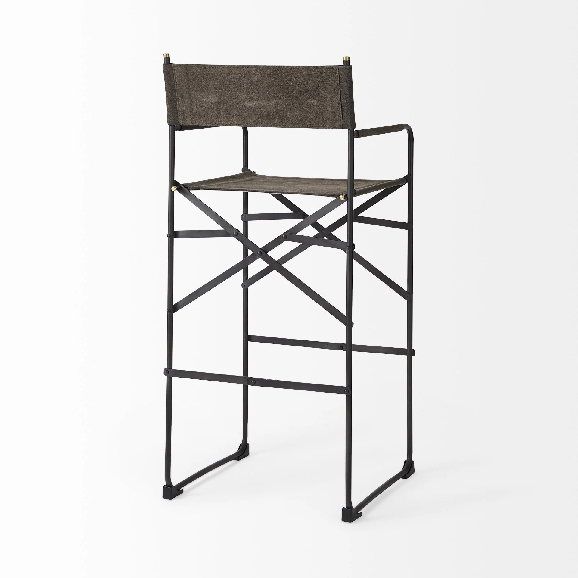 Black Leather Director'S Chair Bar Stool By Homeroots - Image 13