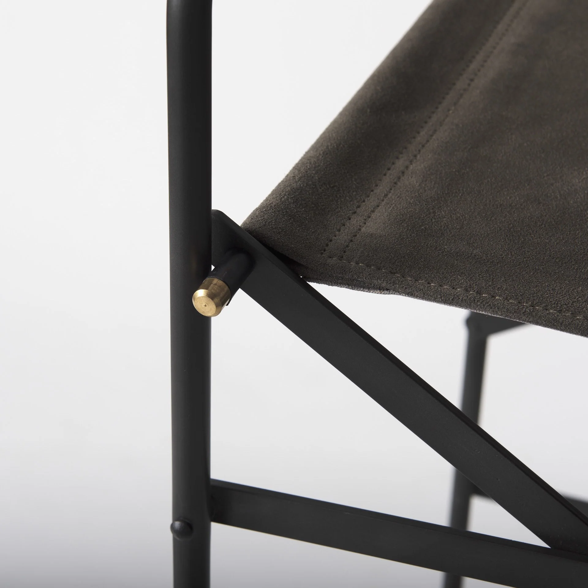 Black Leather Director'S Chair Bar Stool By Homeroots - Image 16
