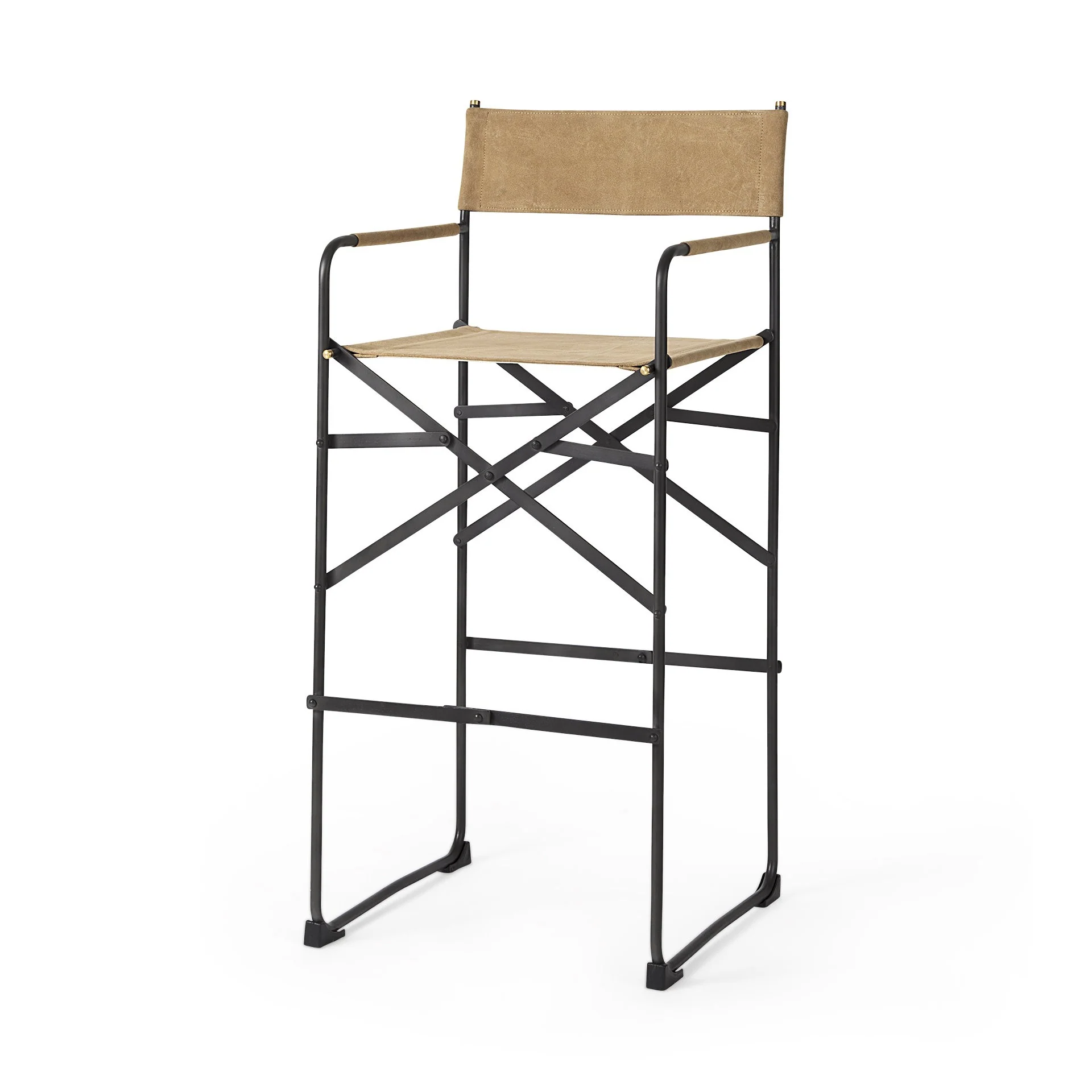 Black Leather Director'S Chair Bar Stool By Homeroots - Image 19