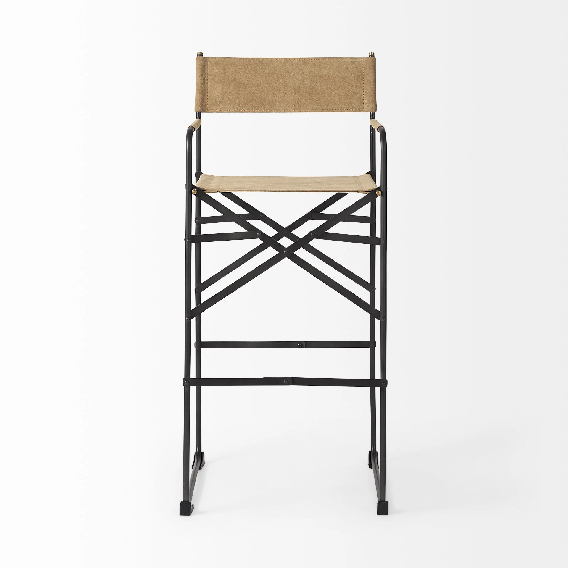 Black Leather Director'S Chair Bar Stool By Homeroots - Image 20