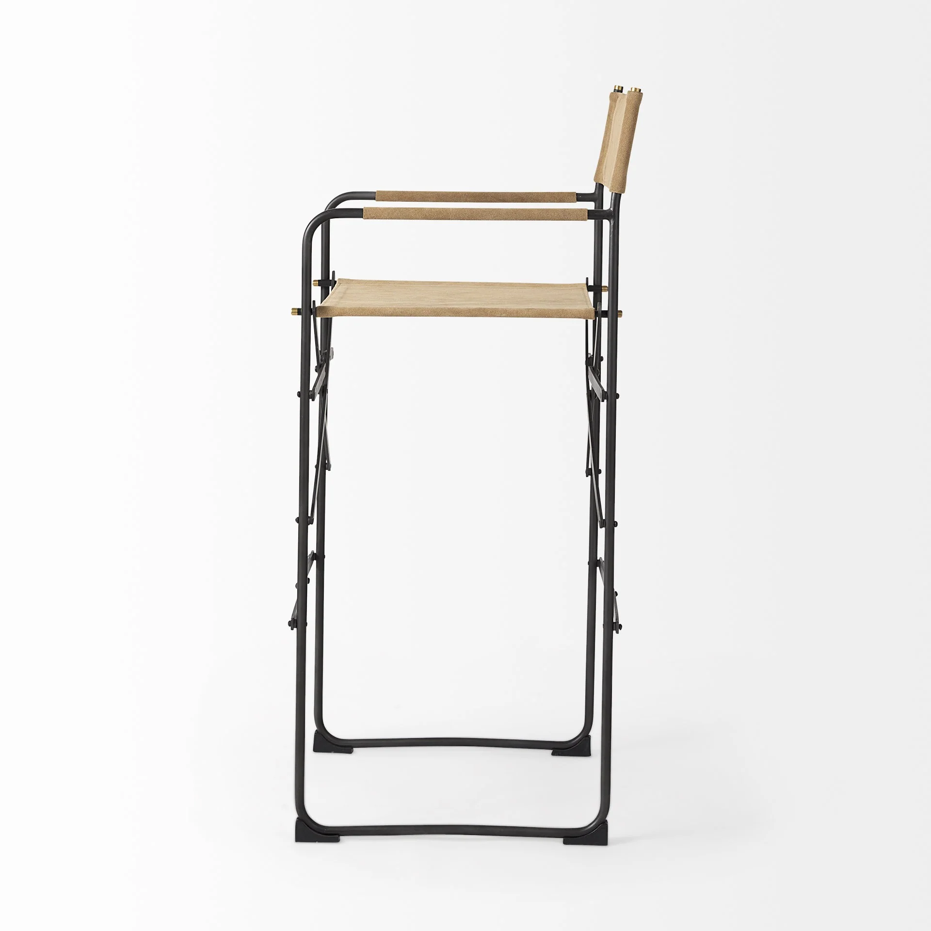 Black Leather Director'S Chair Bar Stool By Homeroots - Image 21
