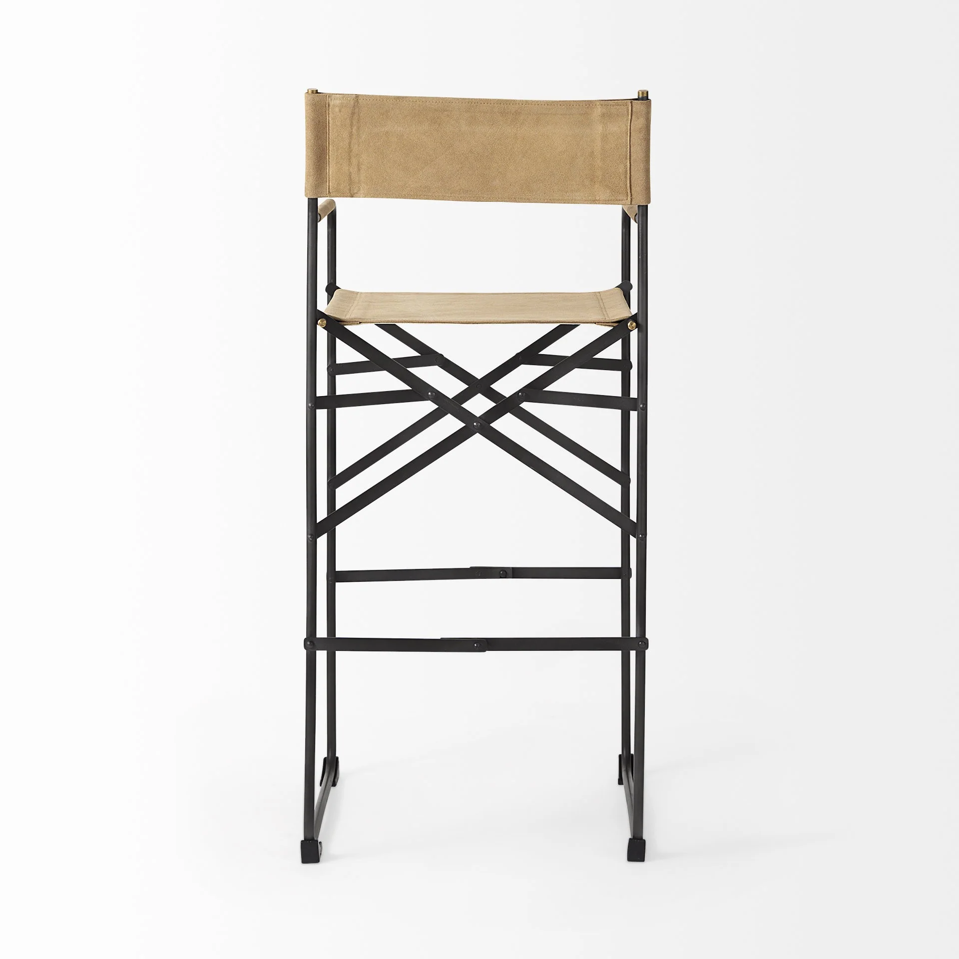 Black Leather Director'S Chair Bar Stool By Homeroots - Image 22