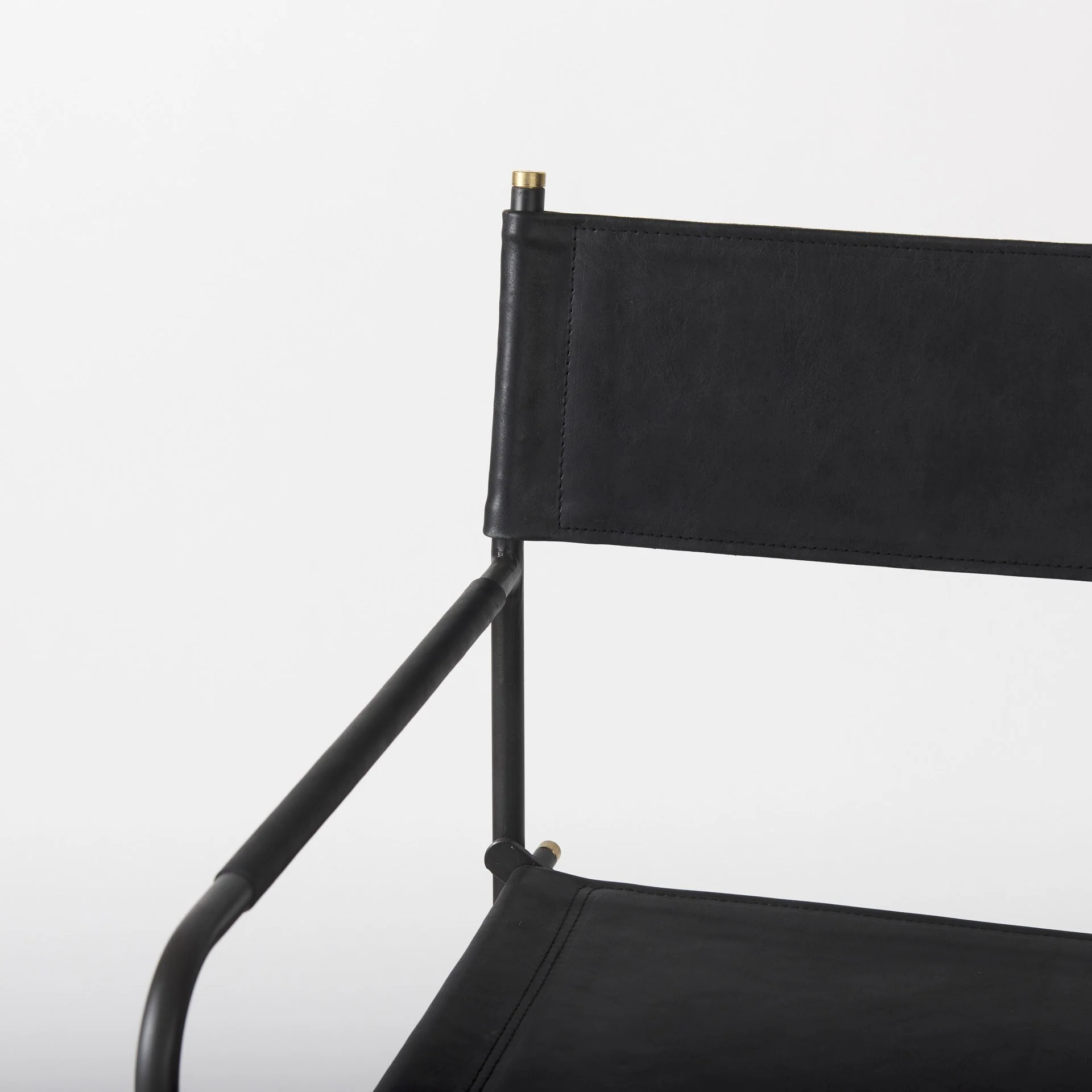 Black Leather Director'S Chair Bar Stool By Homeroots - Image 7