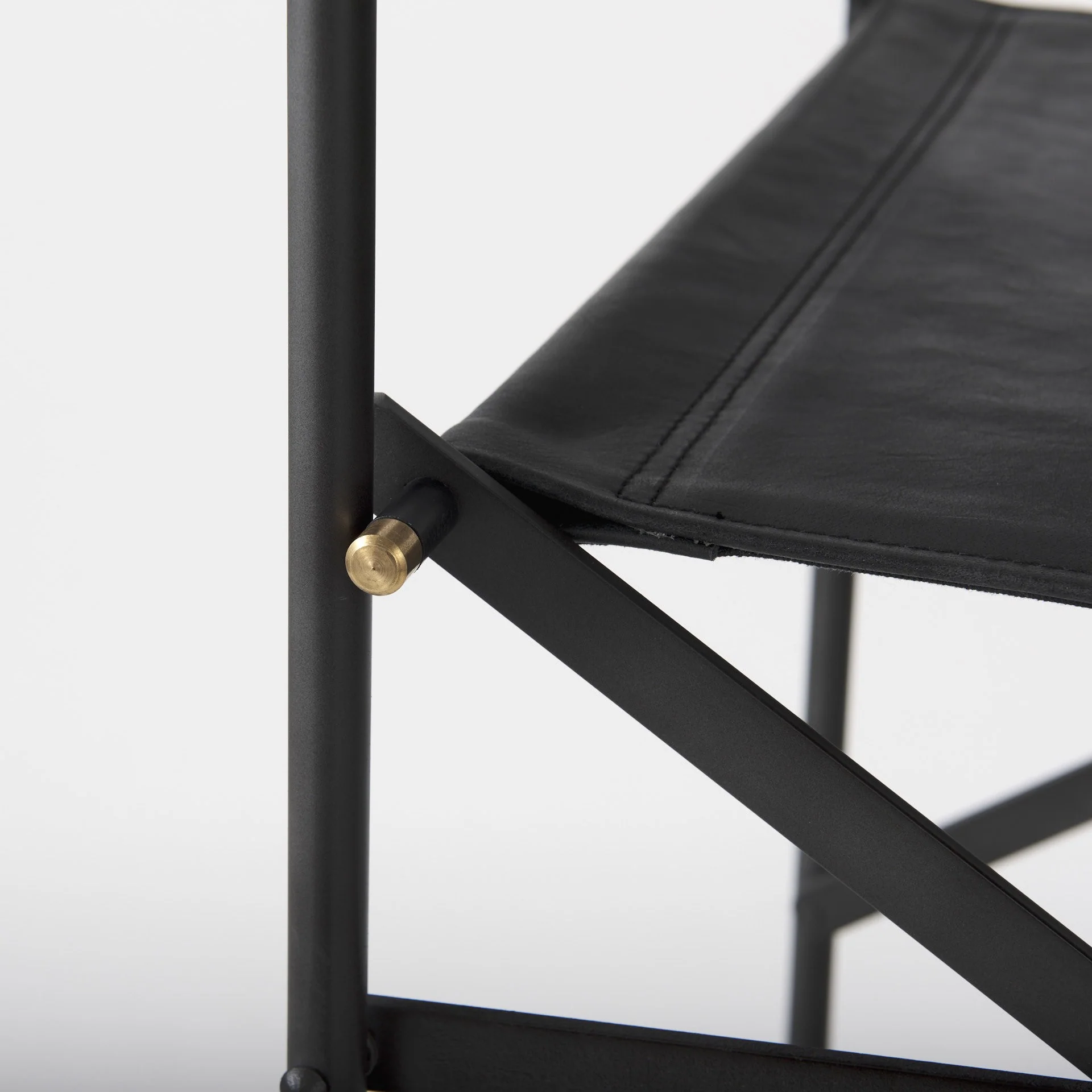 Black Leather Director'S Chair Bar Stool By Homeroots - Image 8