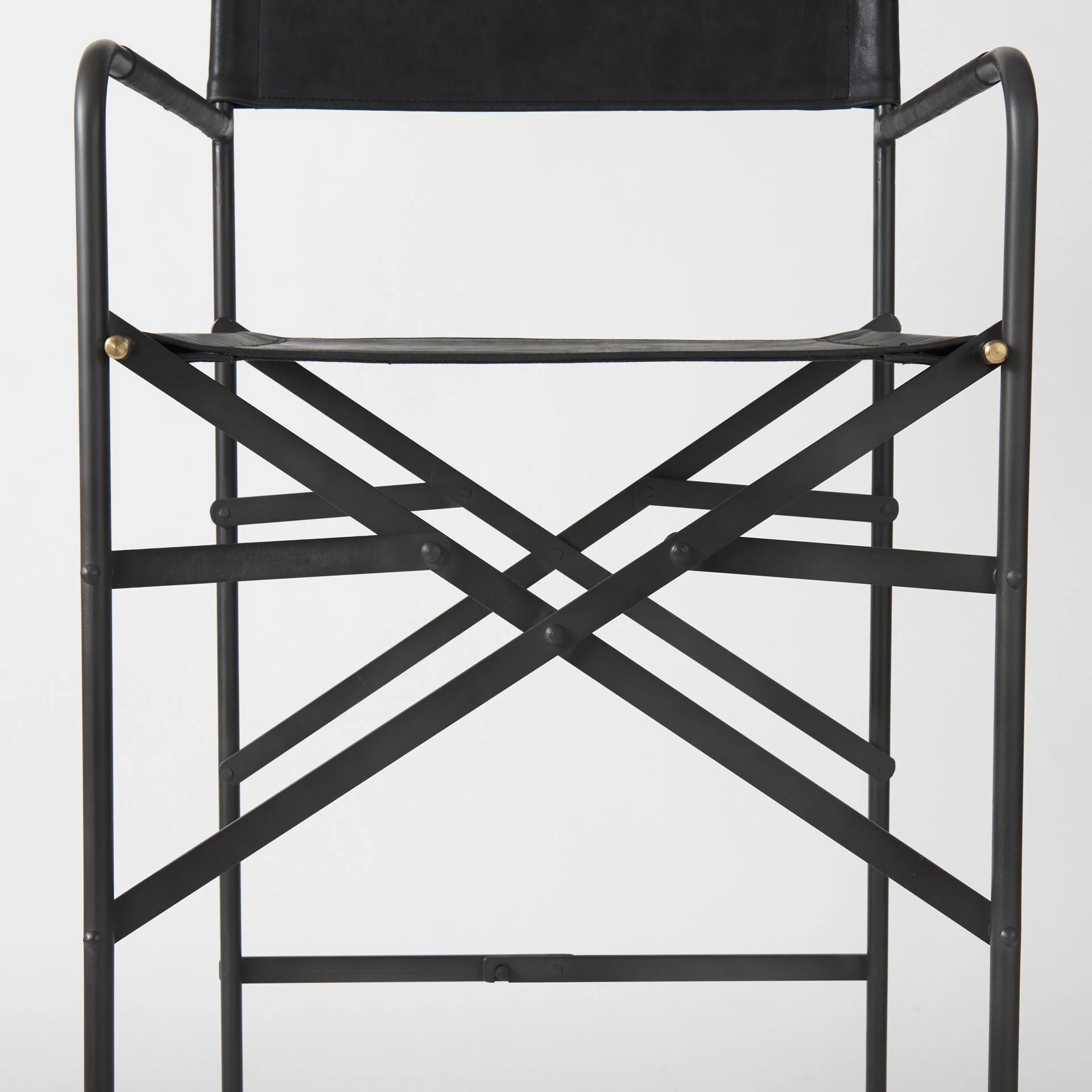 Black Leather Director'S Chair Bar Stool By Homeroots - Image 9
