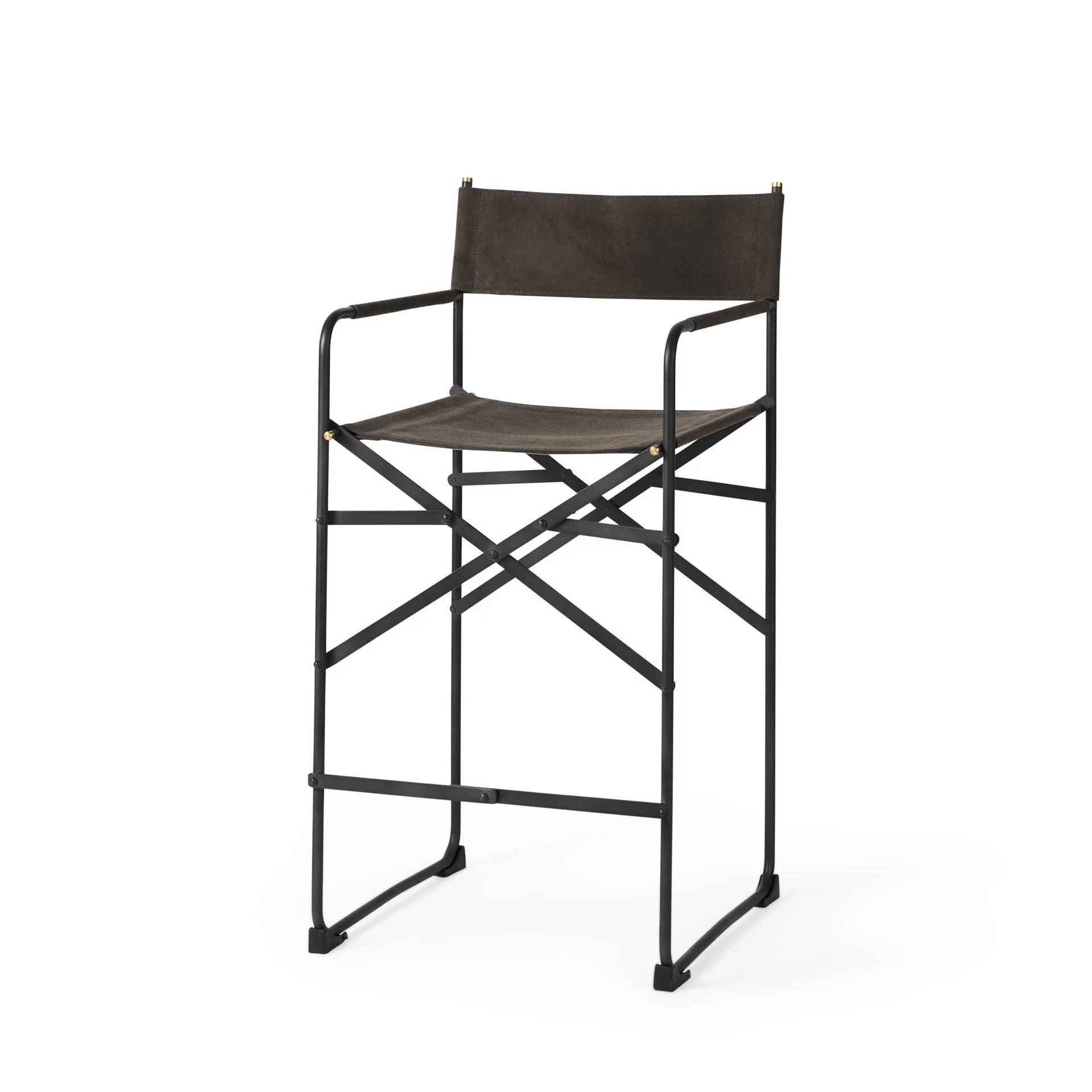 Black Leather Director'S Chair Counter Stool By Homeroots - Image 10