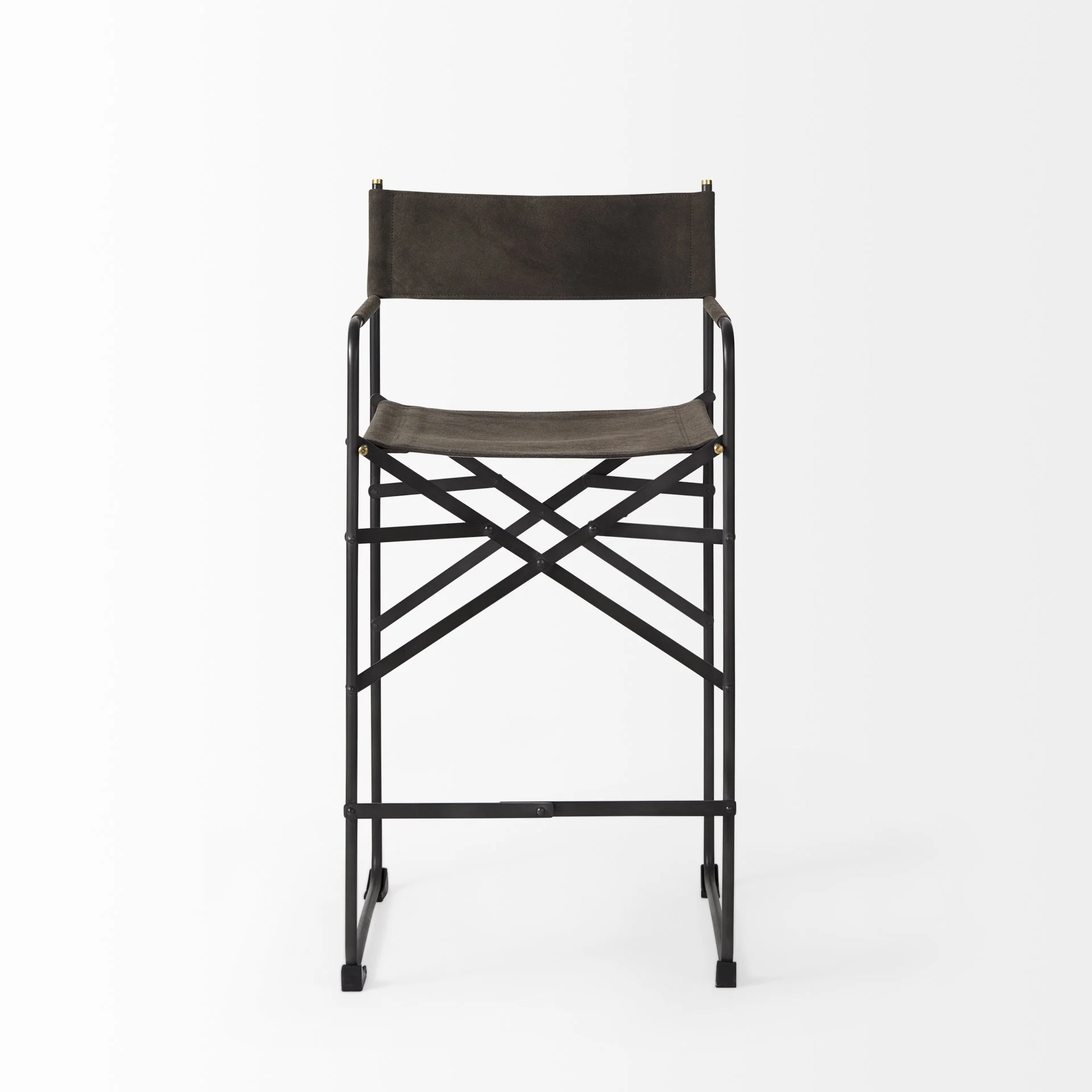 Black Leather Director'S Chair Counter Stool By Homeroots - Image 11