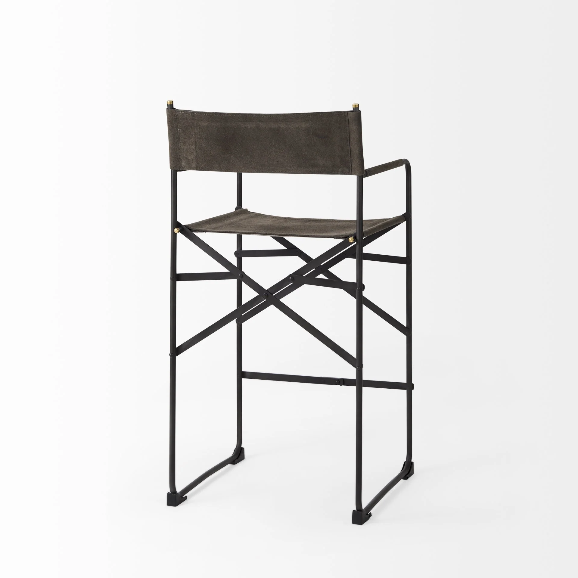 Black Leather Director'S Chair Counter Stool By Homeroots - Image 13