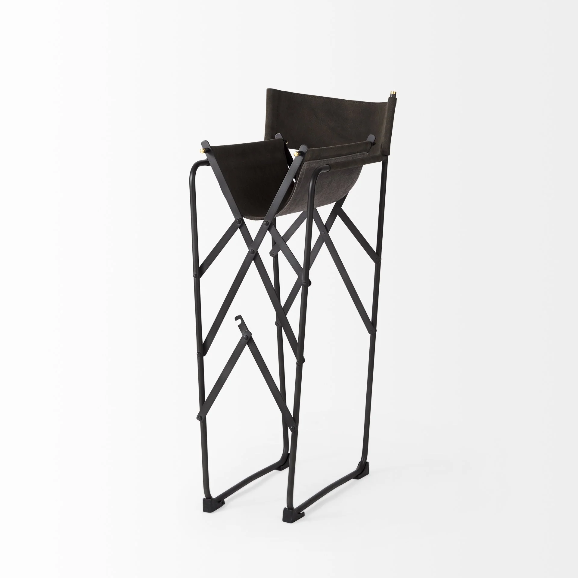 Black Leather Director'S Chair Counter Stool By Homeroots - Image 14