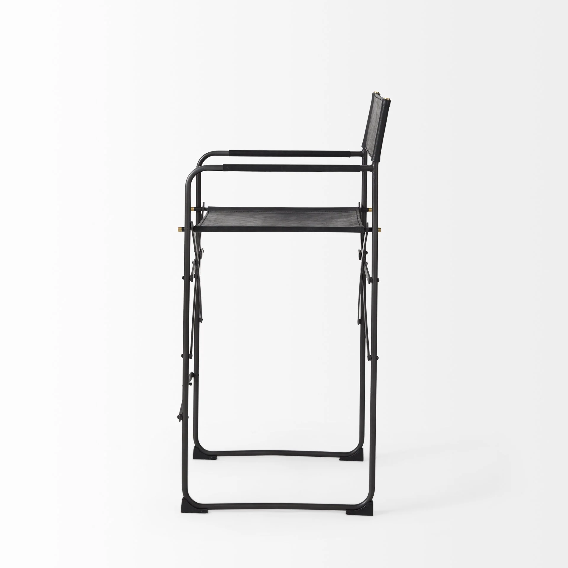 Black Leather Director'S Chair Counter Stool By Homeroots - Image 3