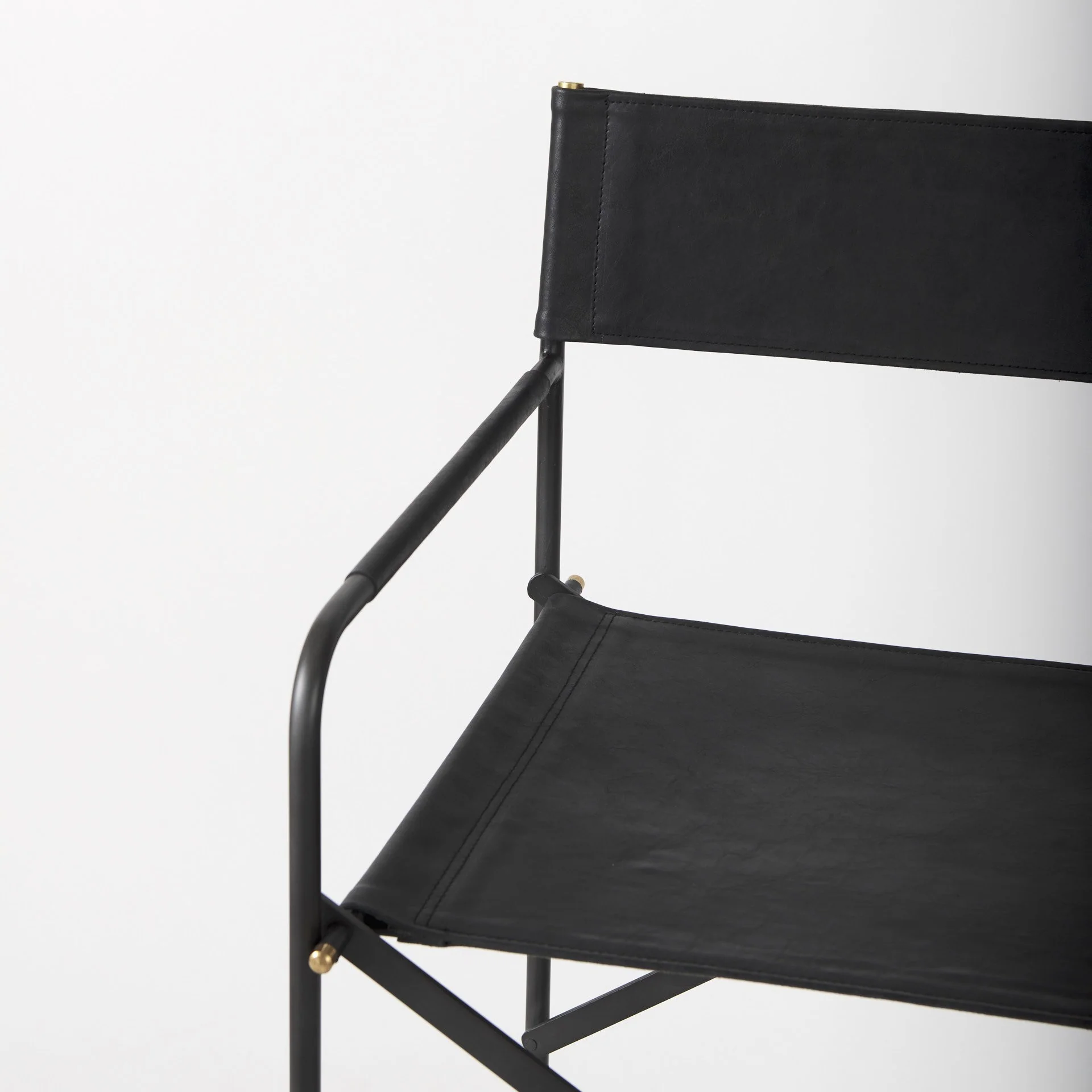 Black Leather Director'S Chair Counter Stool By Homeroots - Image 7