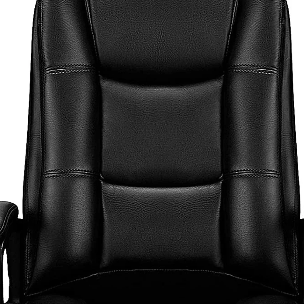 Black Leather Executive Chair with Lumbar Support By Homeroots - Image 4