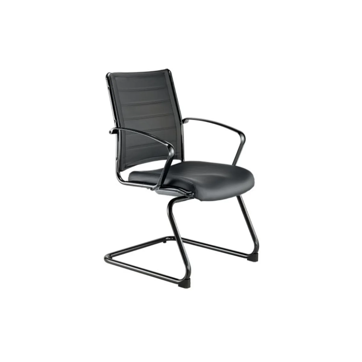 Black Leather Guest Chair By Homeroots - 372380 - Image 2