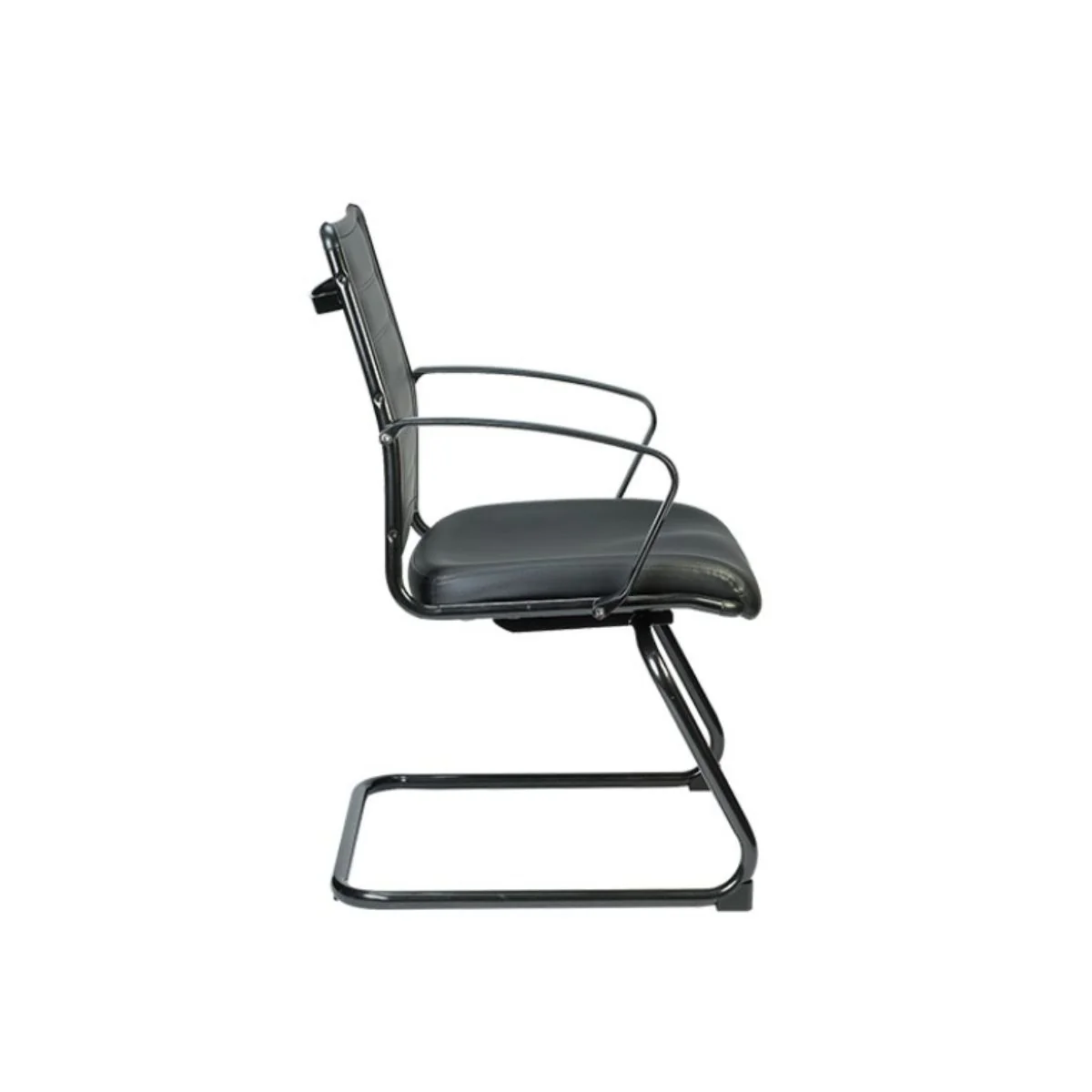 Black Leather Guest Chair By Homeroots - 372380 - Image 3