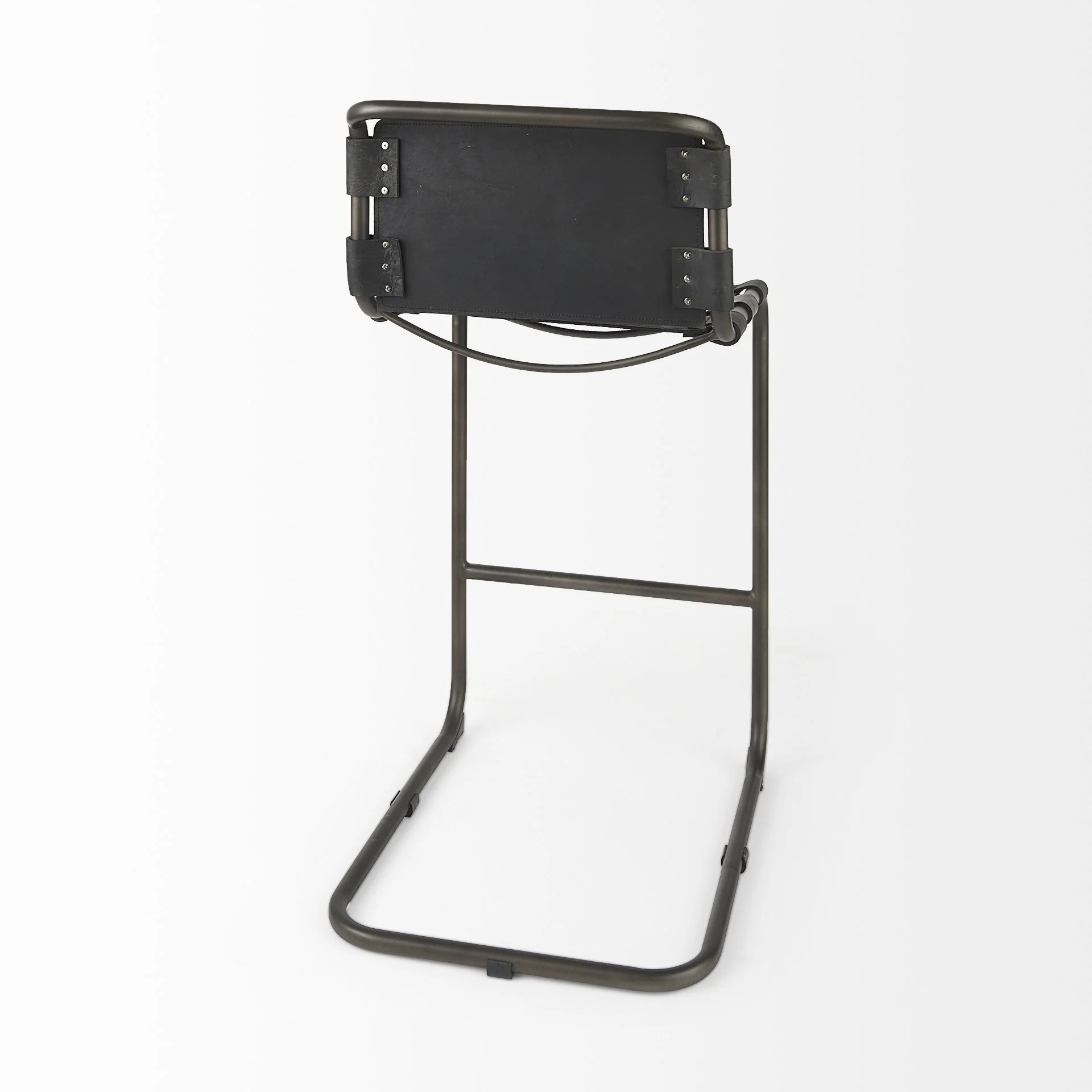 Black Leather Iron Framed Bar Stool By Homeroots - Image 5