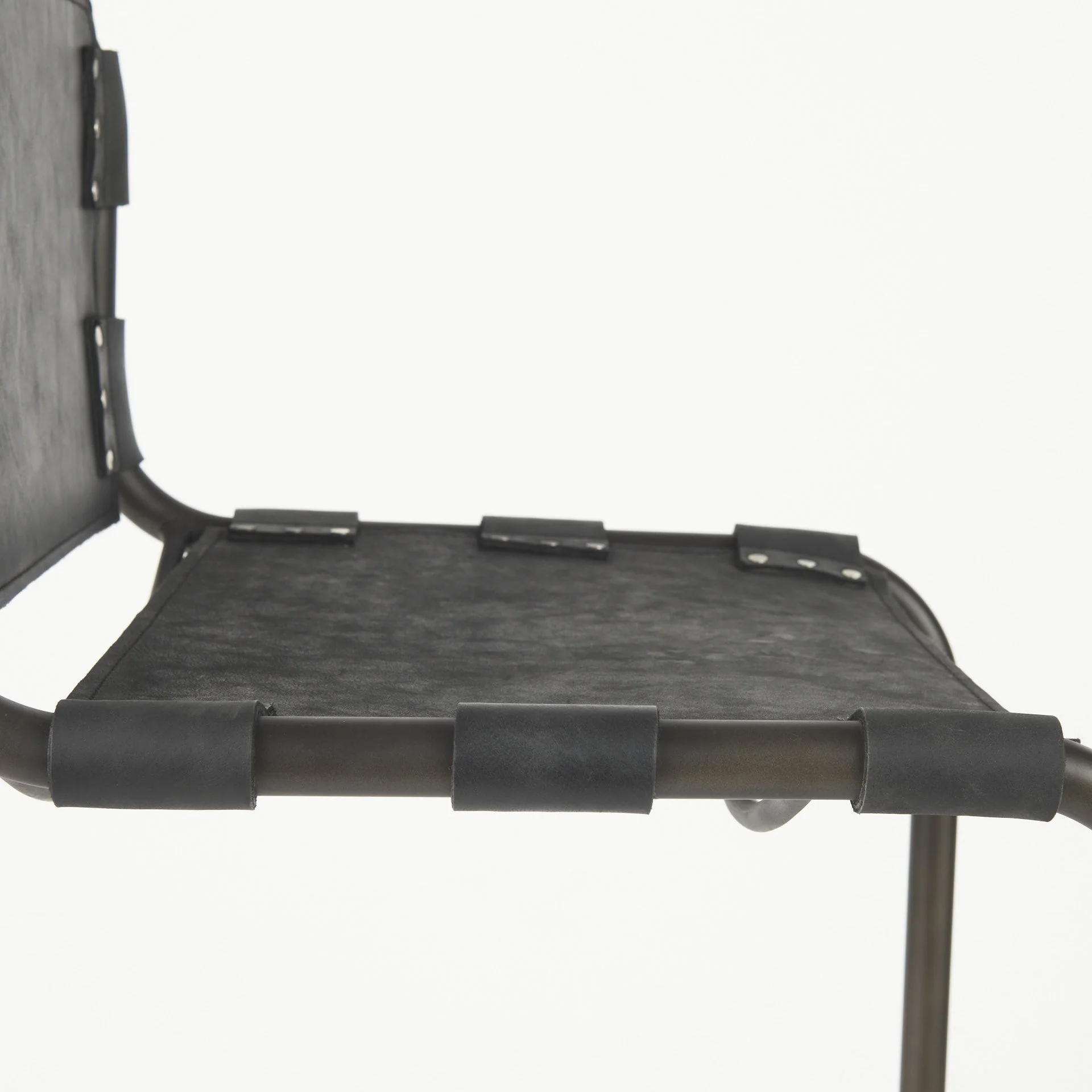 Black Leather Iron Framed Bar Stool By Homeroots - Image 7