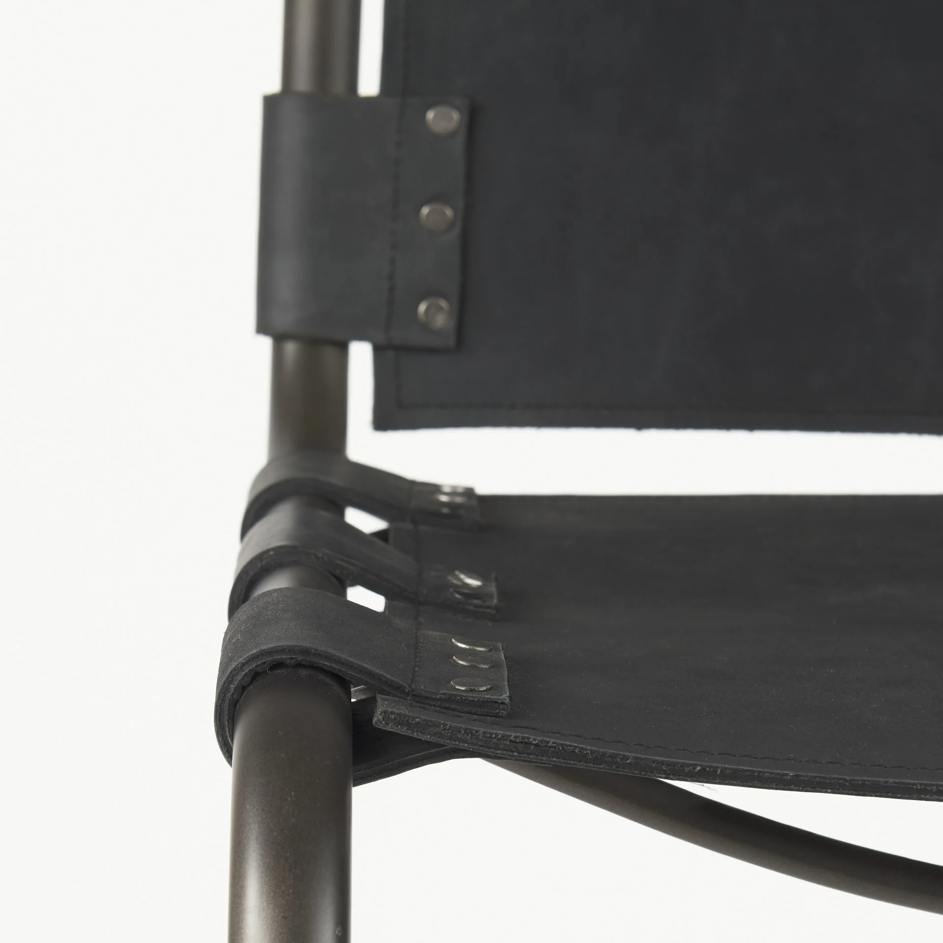 Black Leather Iron Framed Bar Stool By Homeroots - Image 8